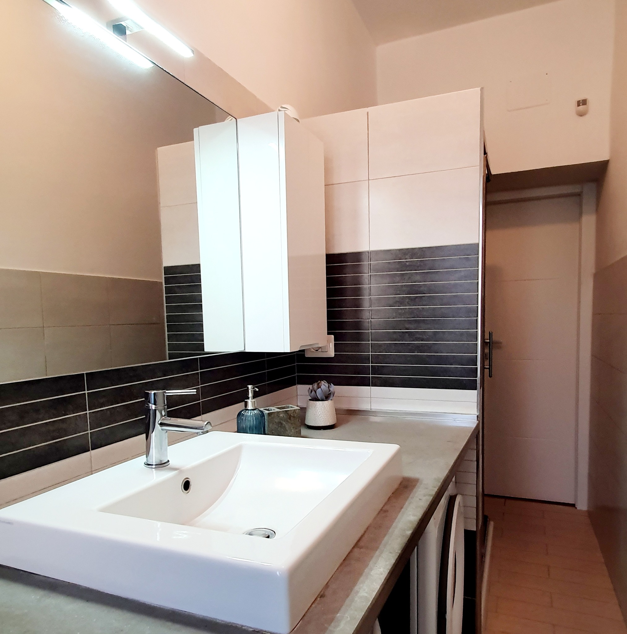 Baño y zona de lavandería